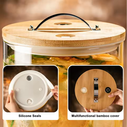 Drink Serve Dispenser with Wooden Stand ©