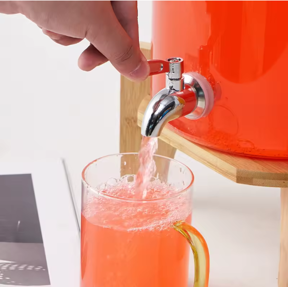 Drink Serve Dispenser with Wooden Stand ©